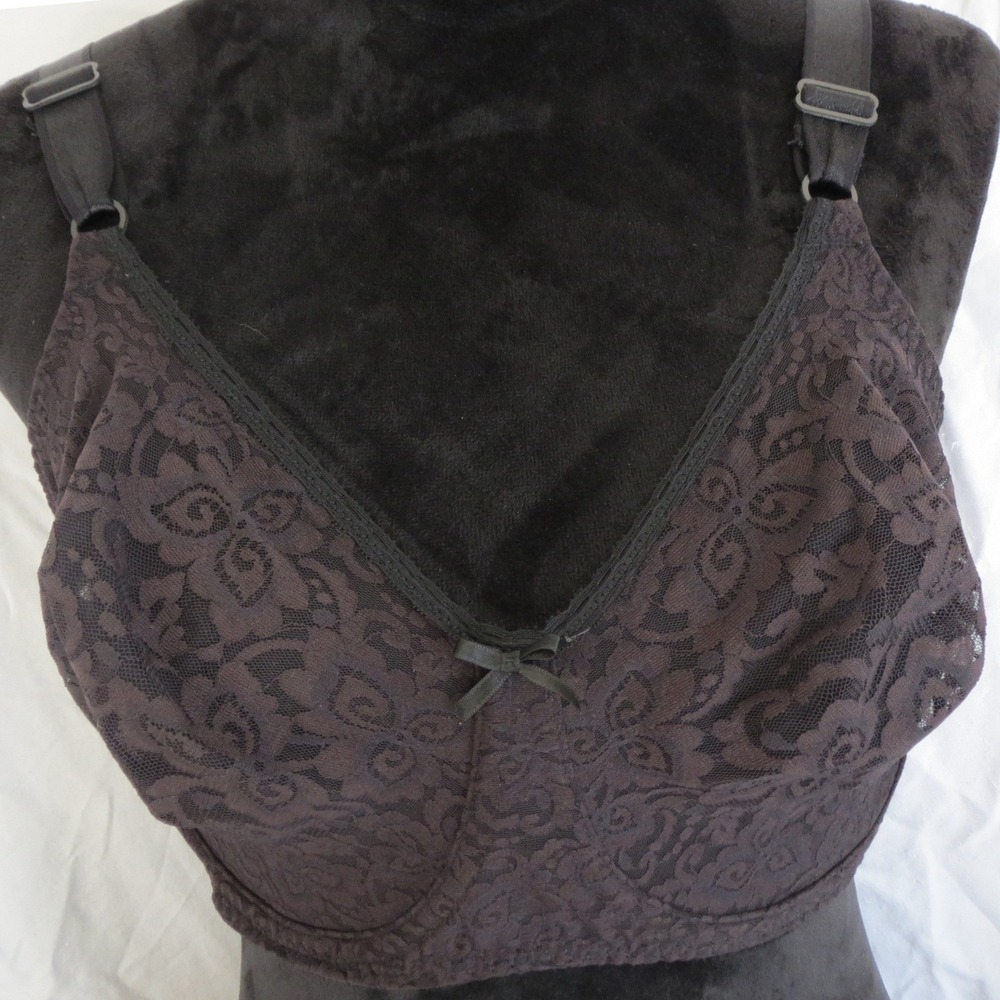 Women's Bali 3432 Lace Desire Unlined Underwire Bra Black 38DD